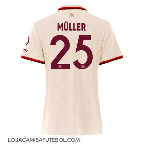 Camisa de Futebol Bayern Munich Thomas Muller #25 Equipamento Alternativo Mulheres 2024-25 Manga Curta